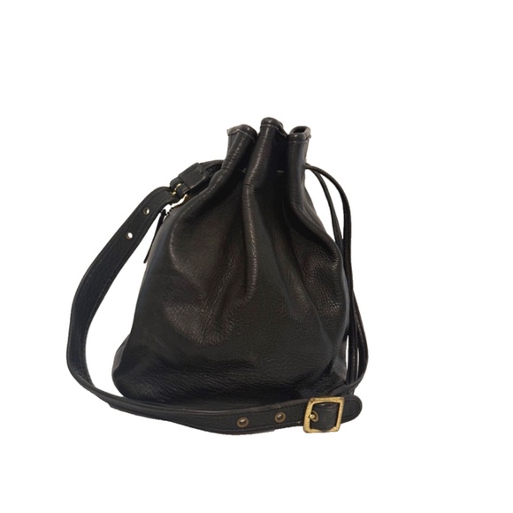 Vintage Coach Sonoma Leather Drawstring Bucket Bag Black Pebbled – Worn-In - Picture 1 of 7